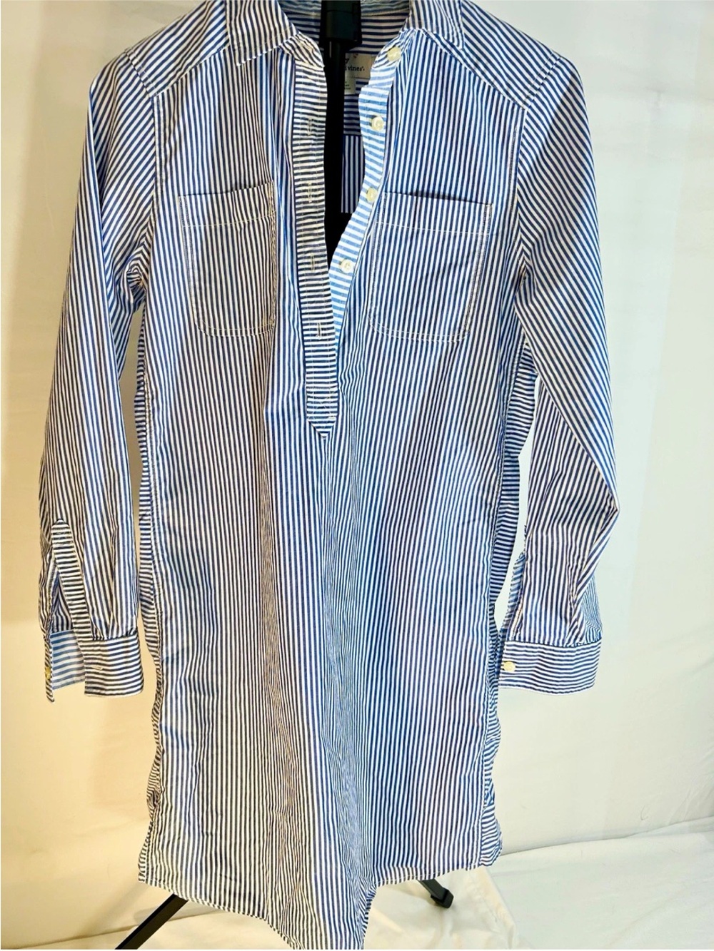 Vineyard Vines Navy and White Striped Button-Down Tunic